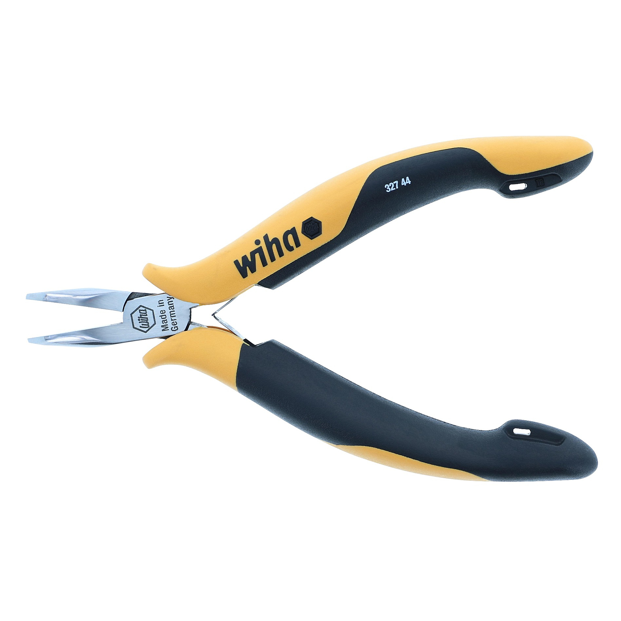 Wiha Tools Electronic ESD Safe Precision Snipe (Chain) Bent Nose Pliers, 9.8in., 0.8in. Jaw Capacity, Model# 32744